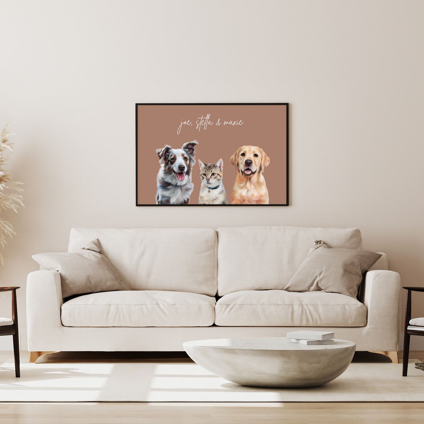Multi Pet Custom Portrait