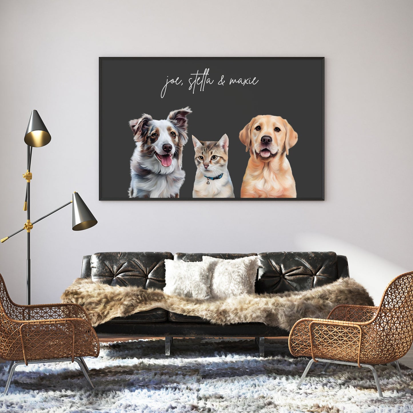 Multi Pet Custom Portrait