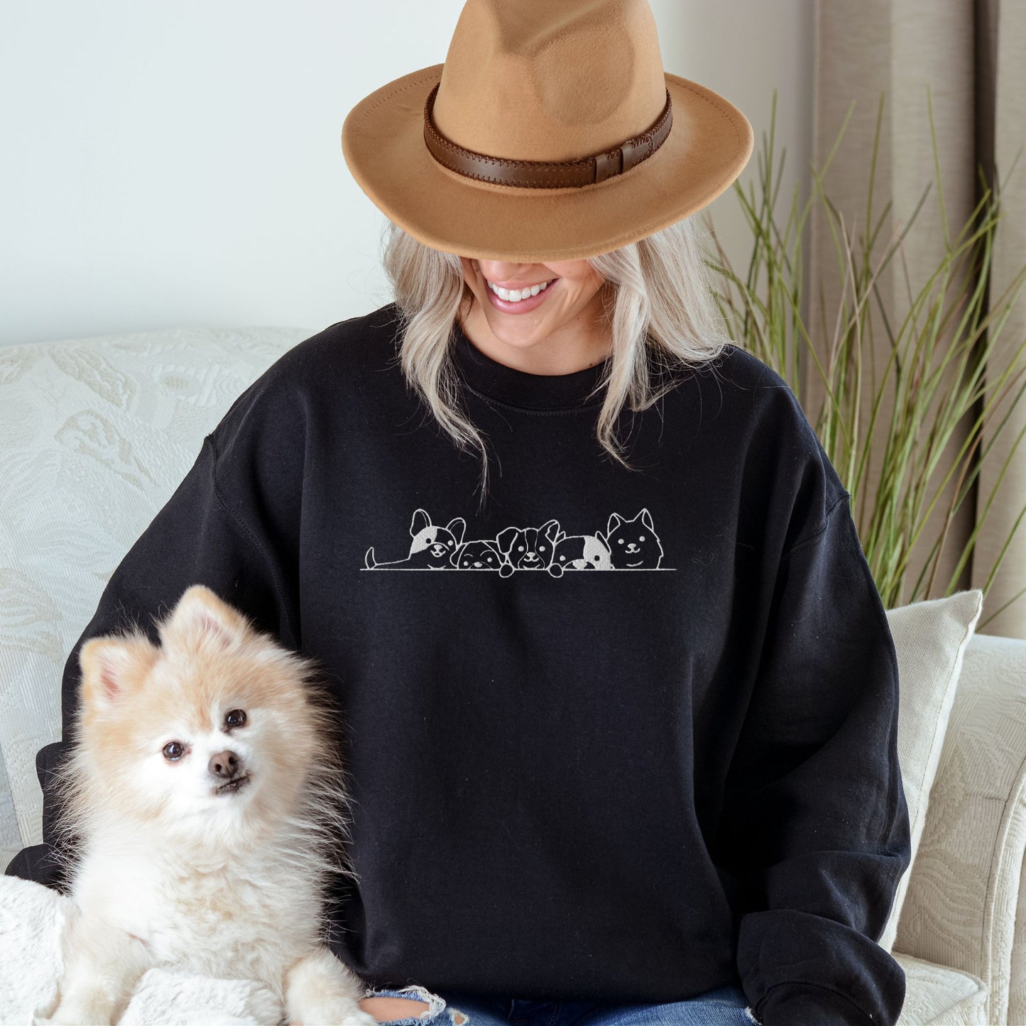 Peeking Dogs Halloween Sweatshirt