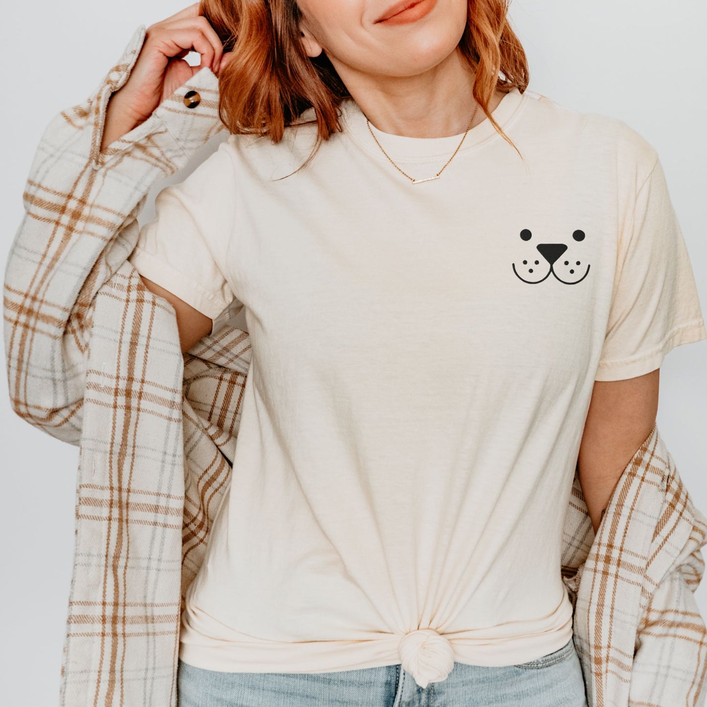 Smiling Dog Pocket Embroidered Tee