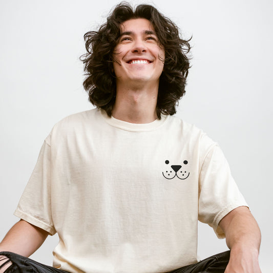 Smiling Dog Pocket Embroidered Tee