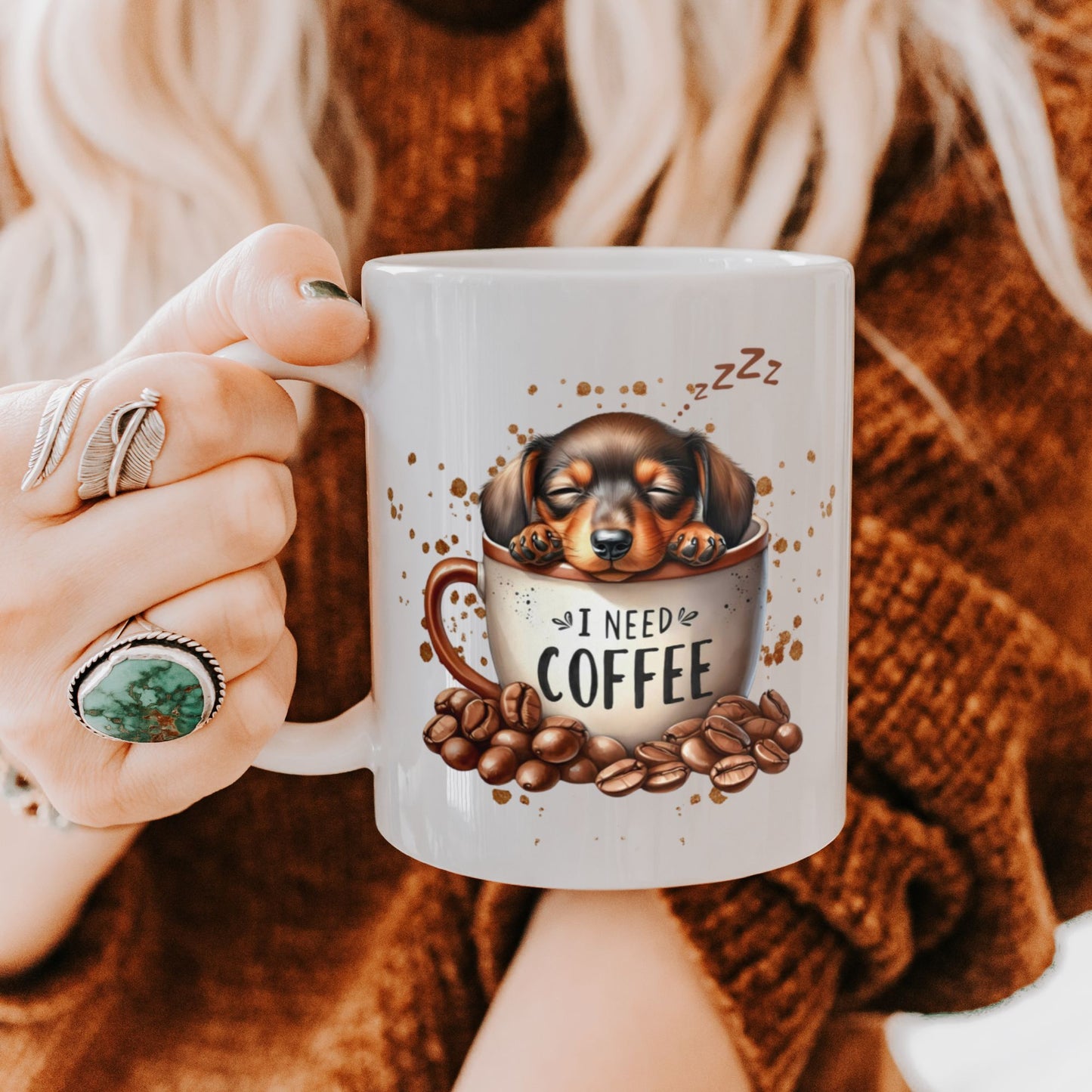 I Need Coffee Dachshund Mug