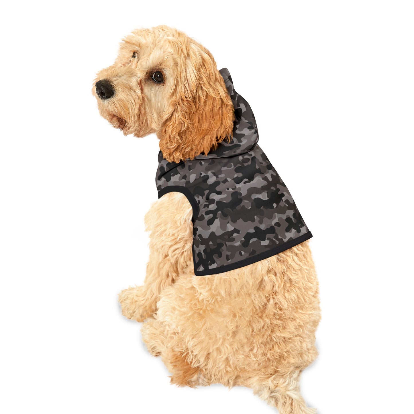 Black & Gray Camo Dog Hoodie