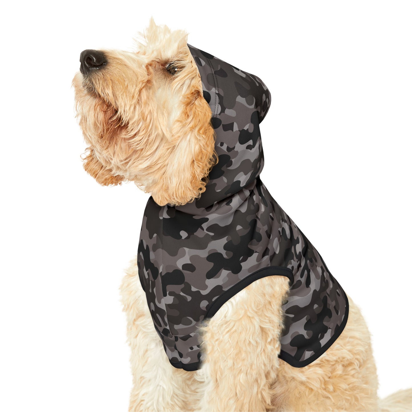 Black & Gray Camo Dog Hoodie