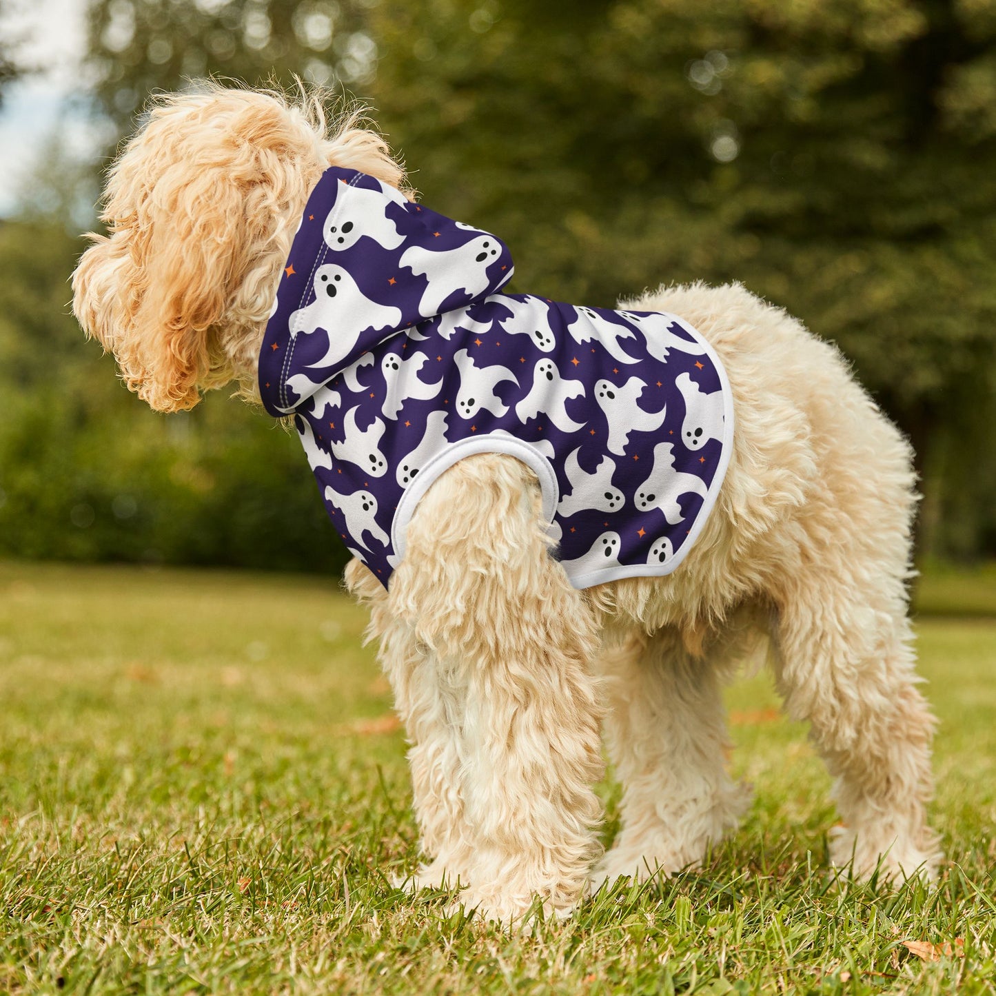 Purple Ghost Dog Hoodie