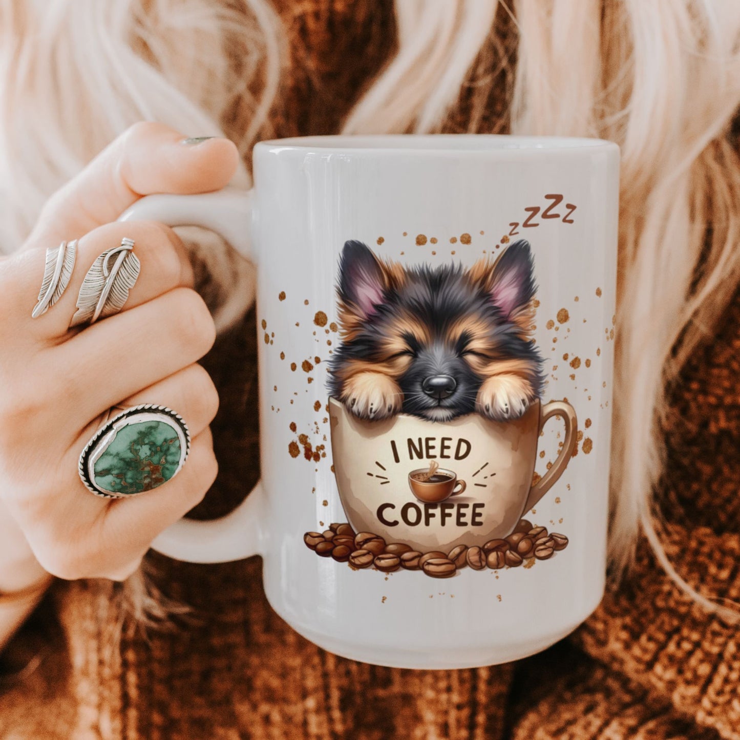 I Need Coffee German Shepherd Mug