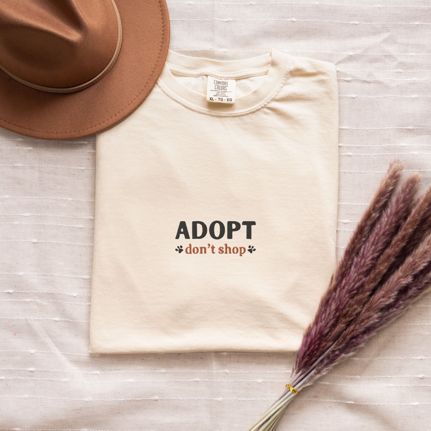 Adopt Don't Shop Embroidered Dog Tee