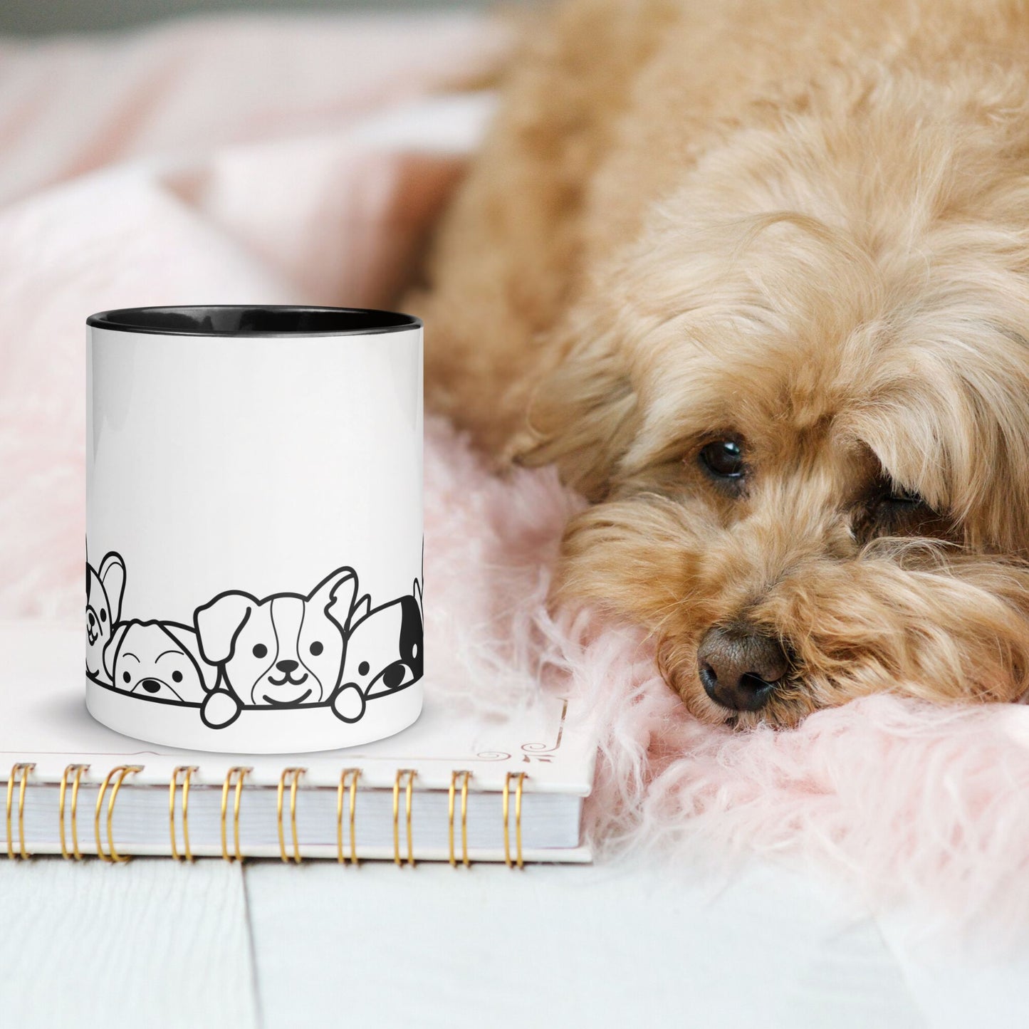 Cute Peeking Dogs Mug