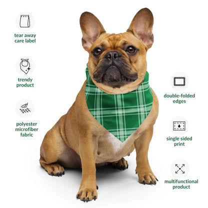 Green Plaid Dog Bandana