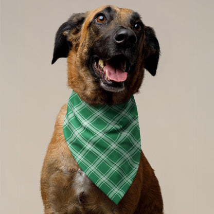 Green Plaid Dog Bandana