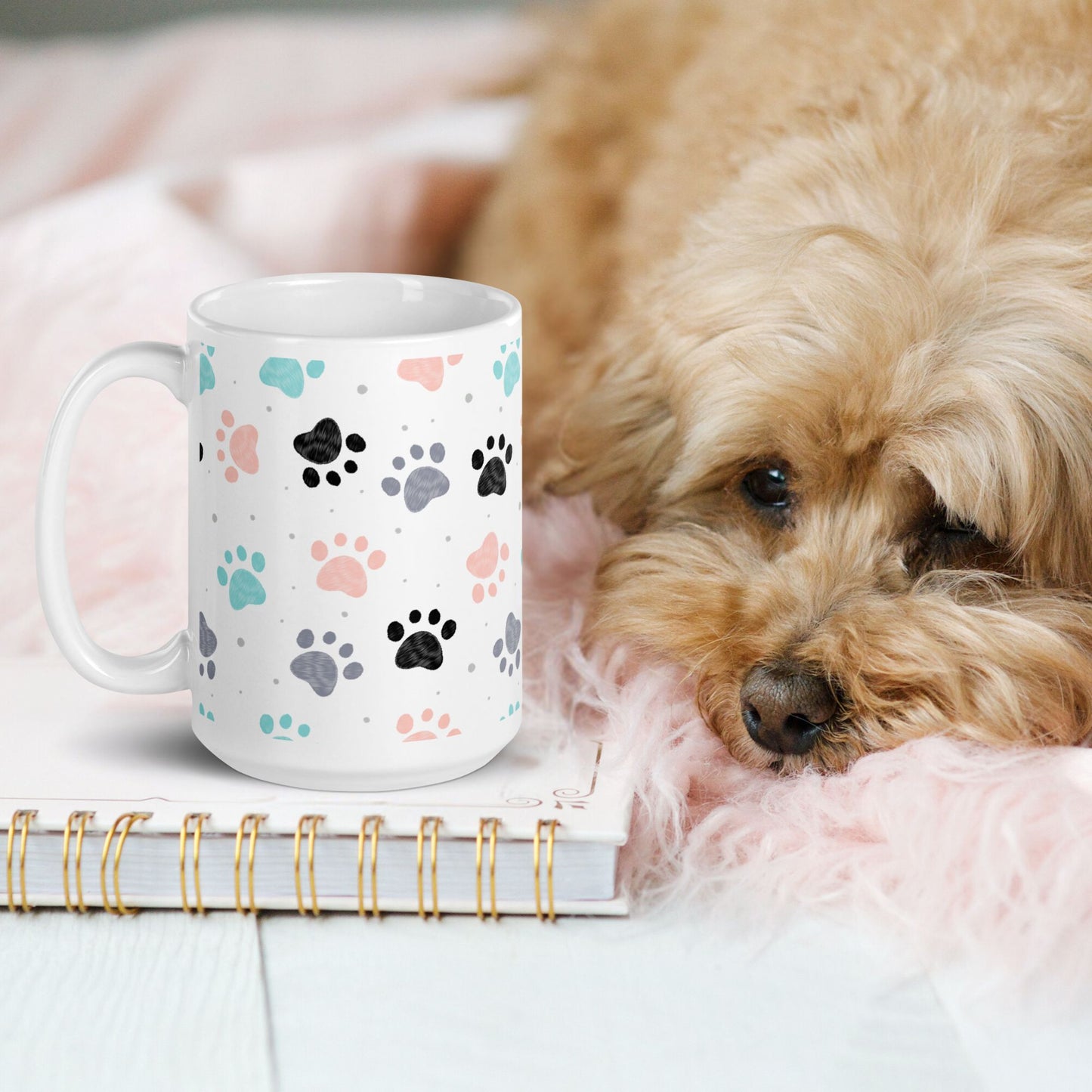 Colorful Paw Print Mug