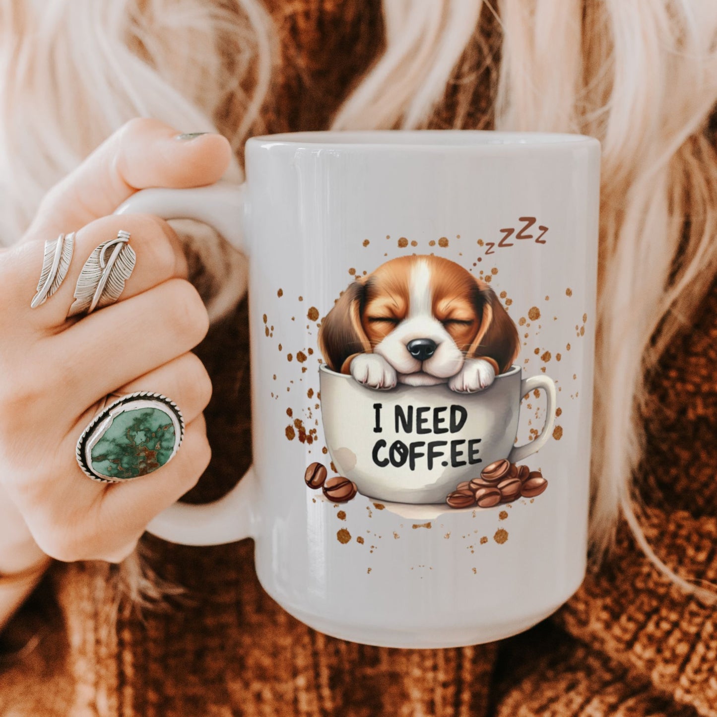 I Need Coffee Beagle Mug