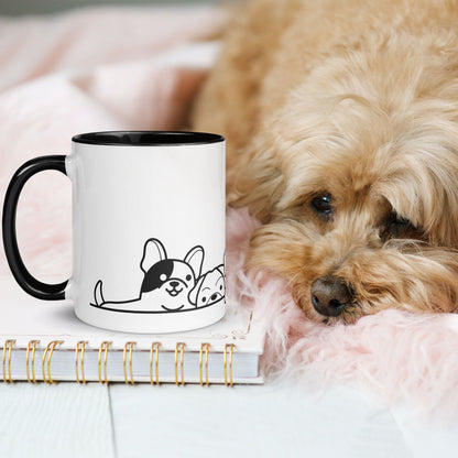 Cute Peeking Dogs Mug