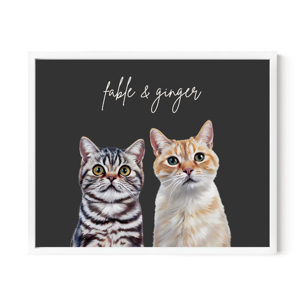 Multi Pet Custom Portrait - Two Pets Artelo