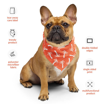 Orange Palm Tree Dog Bandana