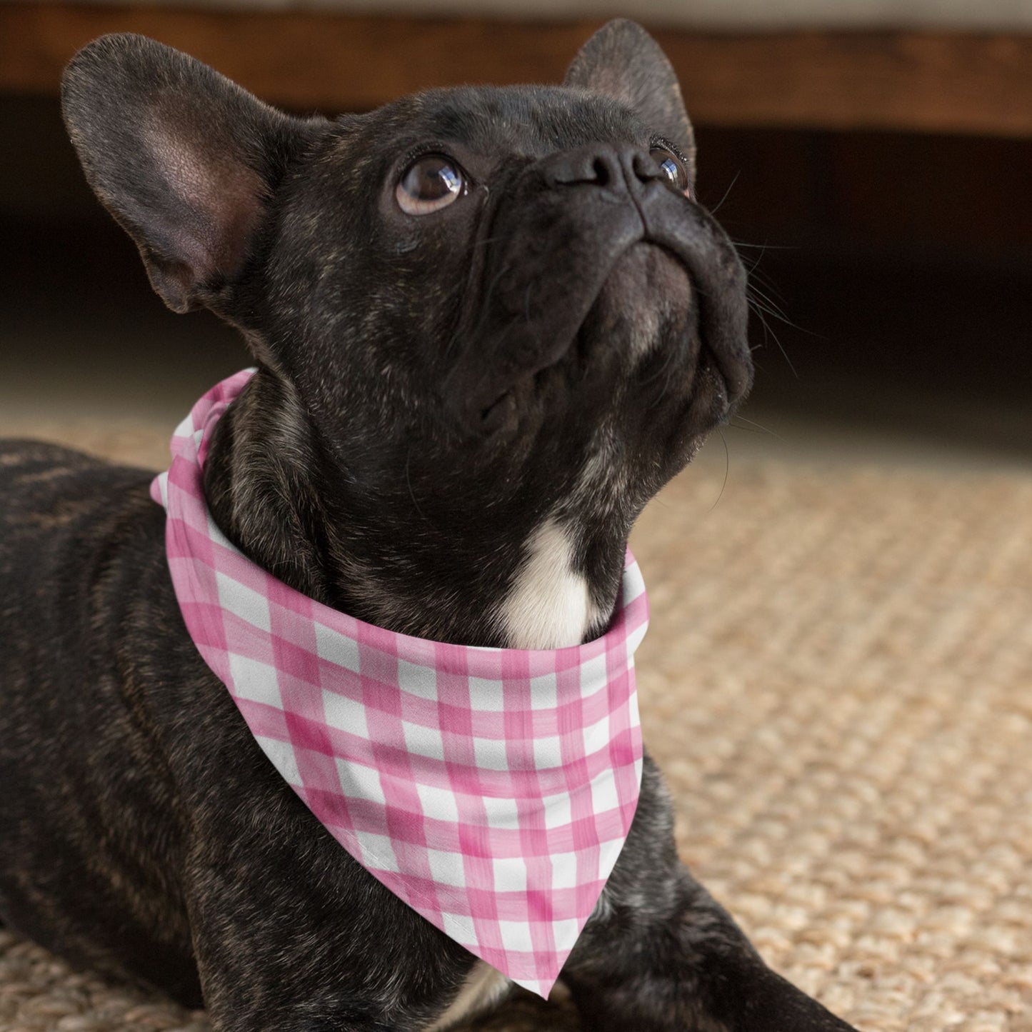 Pink Checks Dog Bandana