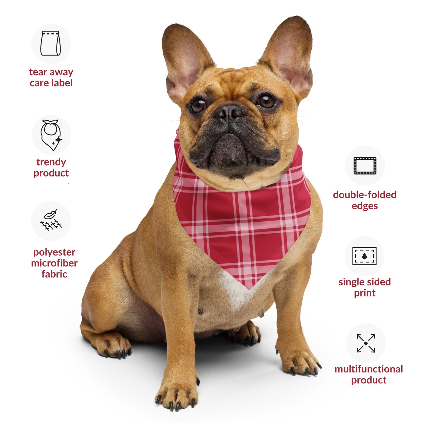 Red Plaid Dog Bandana