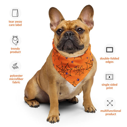 Spider Web Halloween Dog Bandana