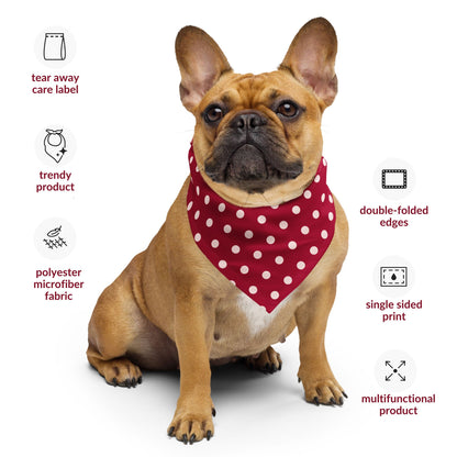 Red Polka Dog Bandana