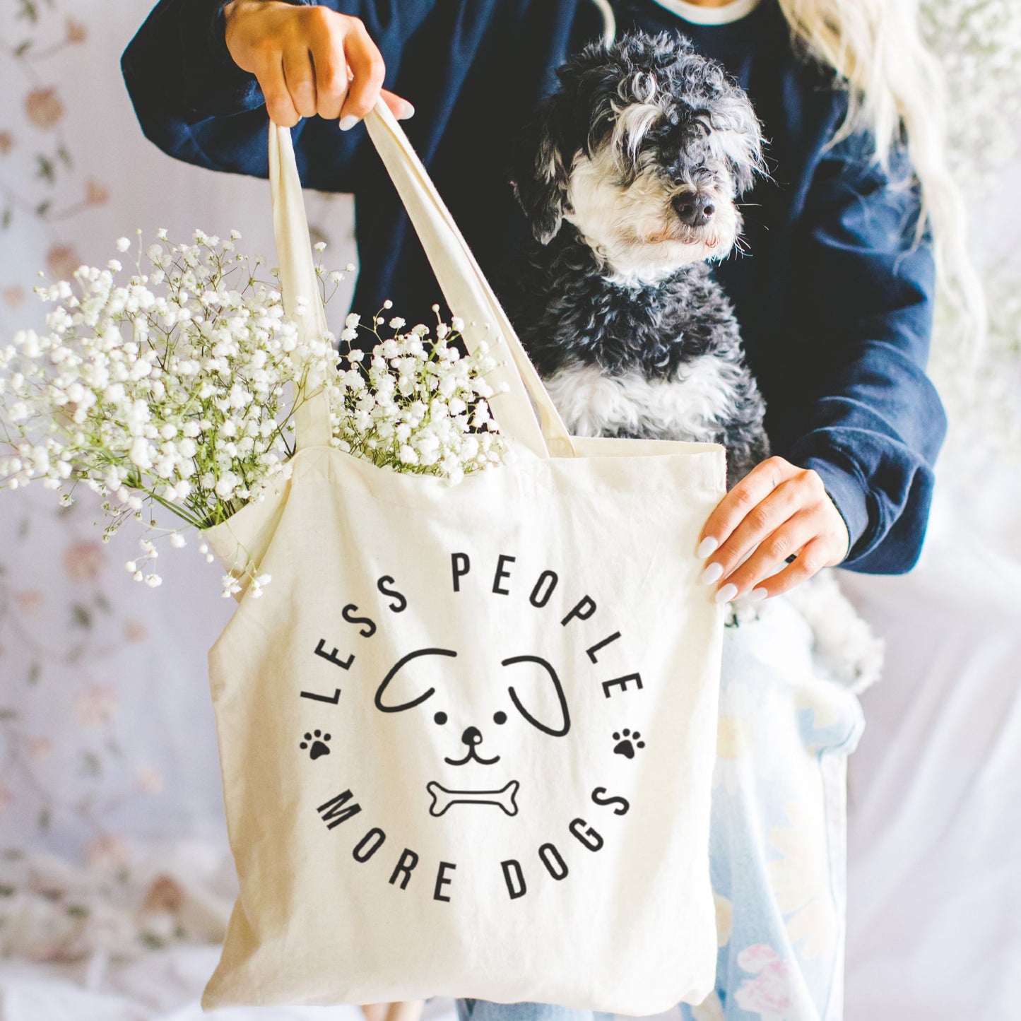 Less People More Dogs Tote