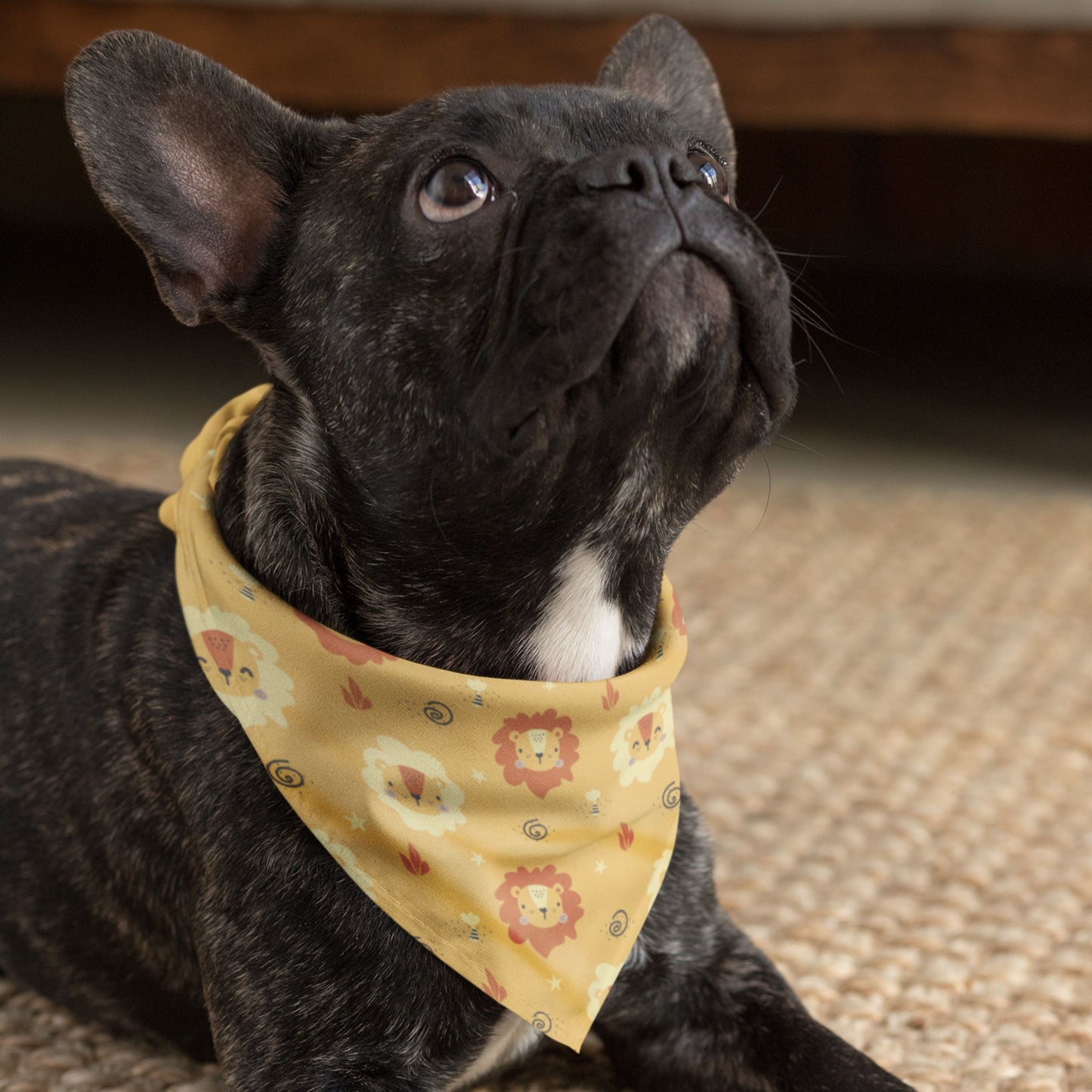 Yellow Lion Dog Bandana