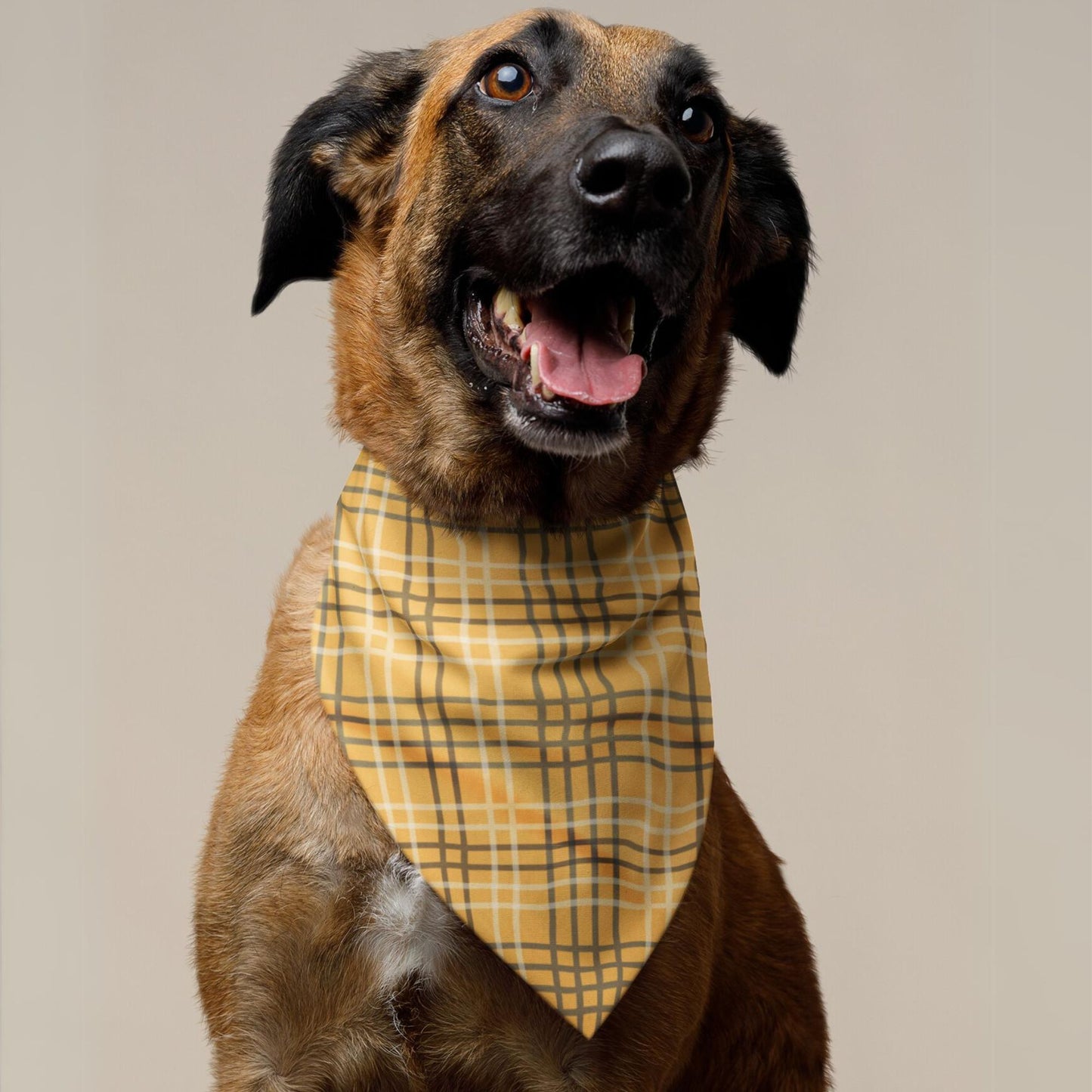 Yellow Plaid Dog Bandana