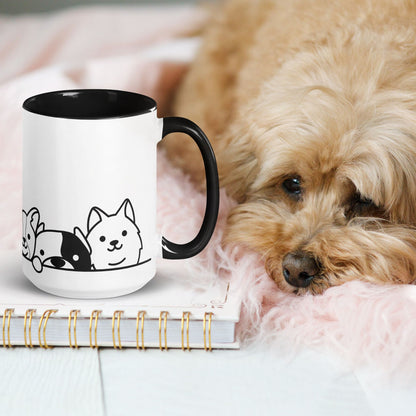 Cute Peeking Dogs Mug