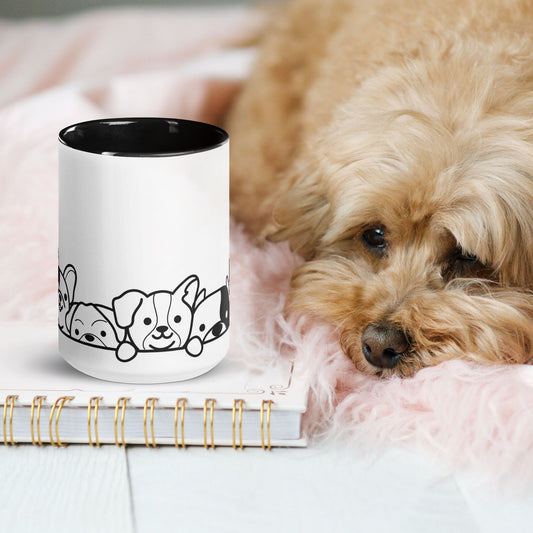 Cute Peeking Dogs Mug