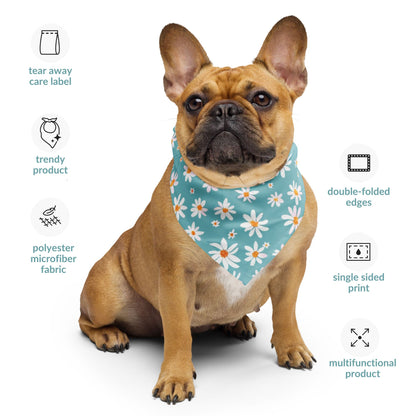 Blue Daisy Dog Bandana