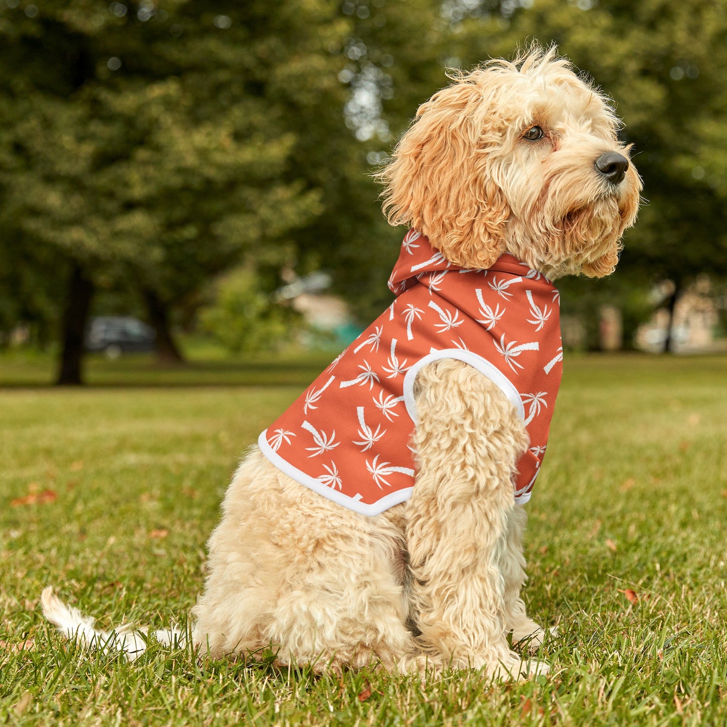 Orange Palm Tree Dog Hoodie