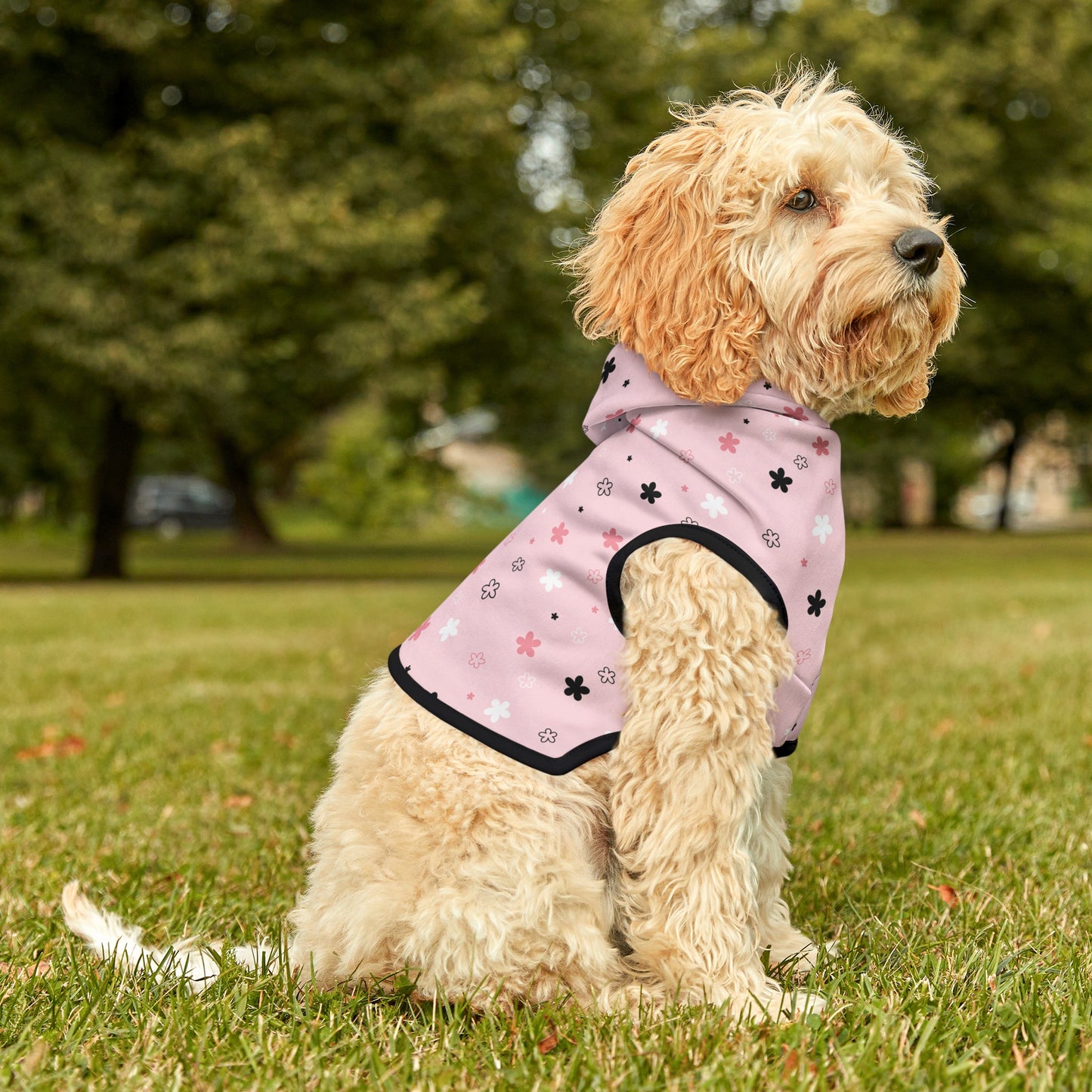 Pink Daisies Dog Hoodie