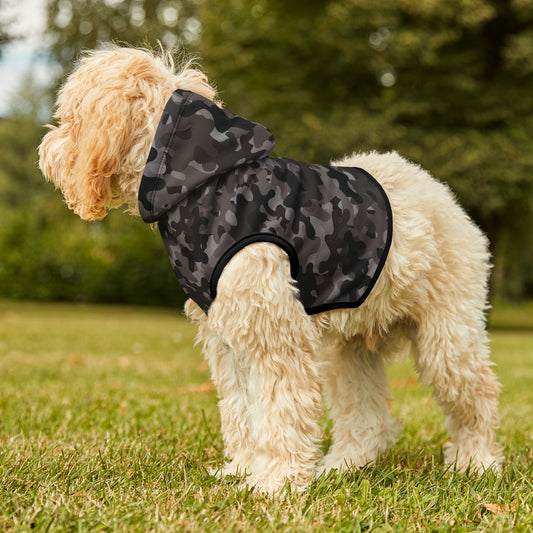 Black & Gray Camo Dog Hoodie