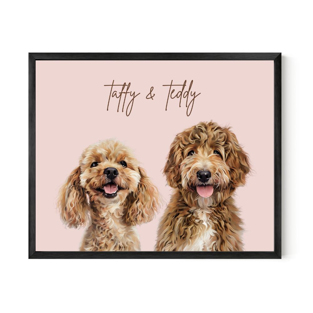 Multi Pet Custom Portrait - Two Pets Artelo