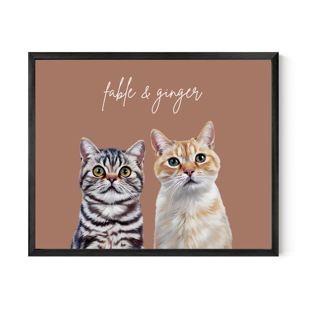 Multi Pet Custom Portrait - Two Pets Artelo