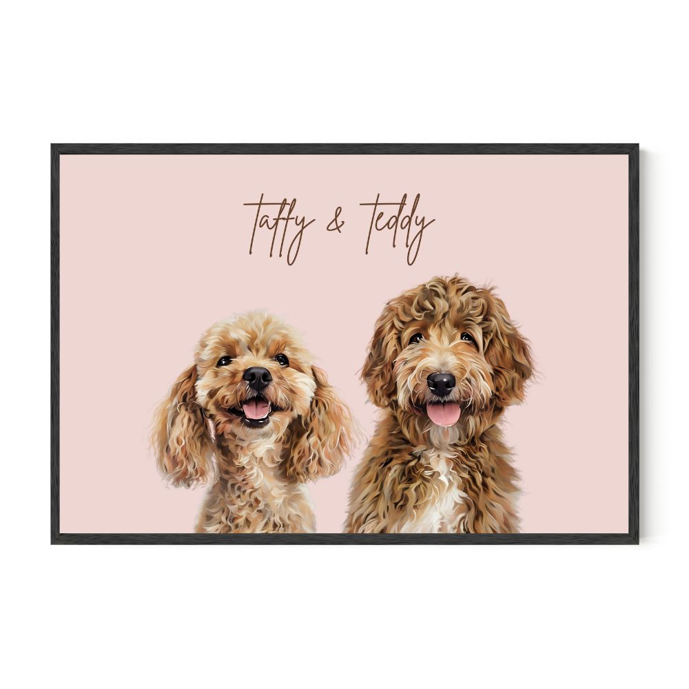 Multi Pet Custom Portrait - Two Pets Artelo