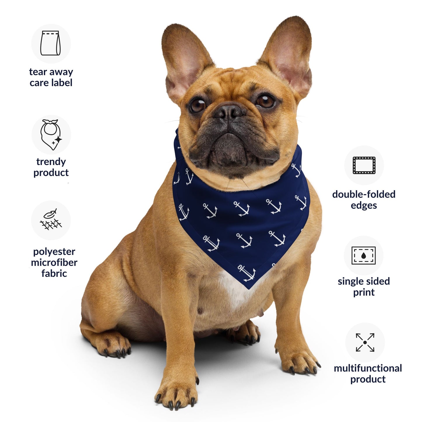 Blue Anchor Dog Bandana