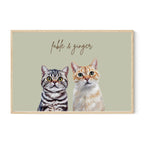 Multi Pet Custom Portrait - Two Pets Artelo