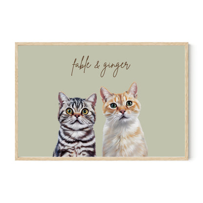 Multi Pet Custom Portrait