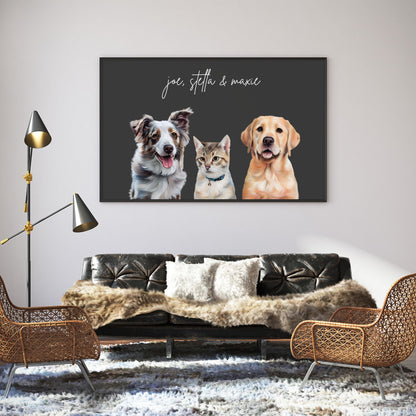 Multi Pet Custom Portrait