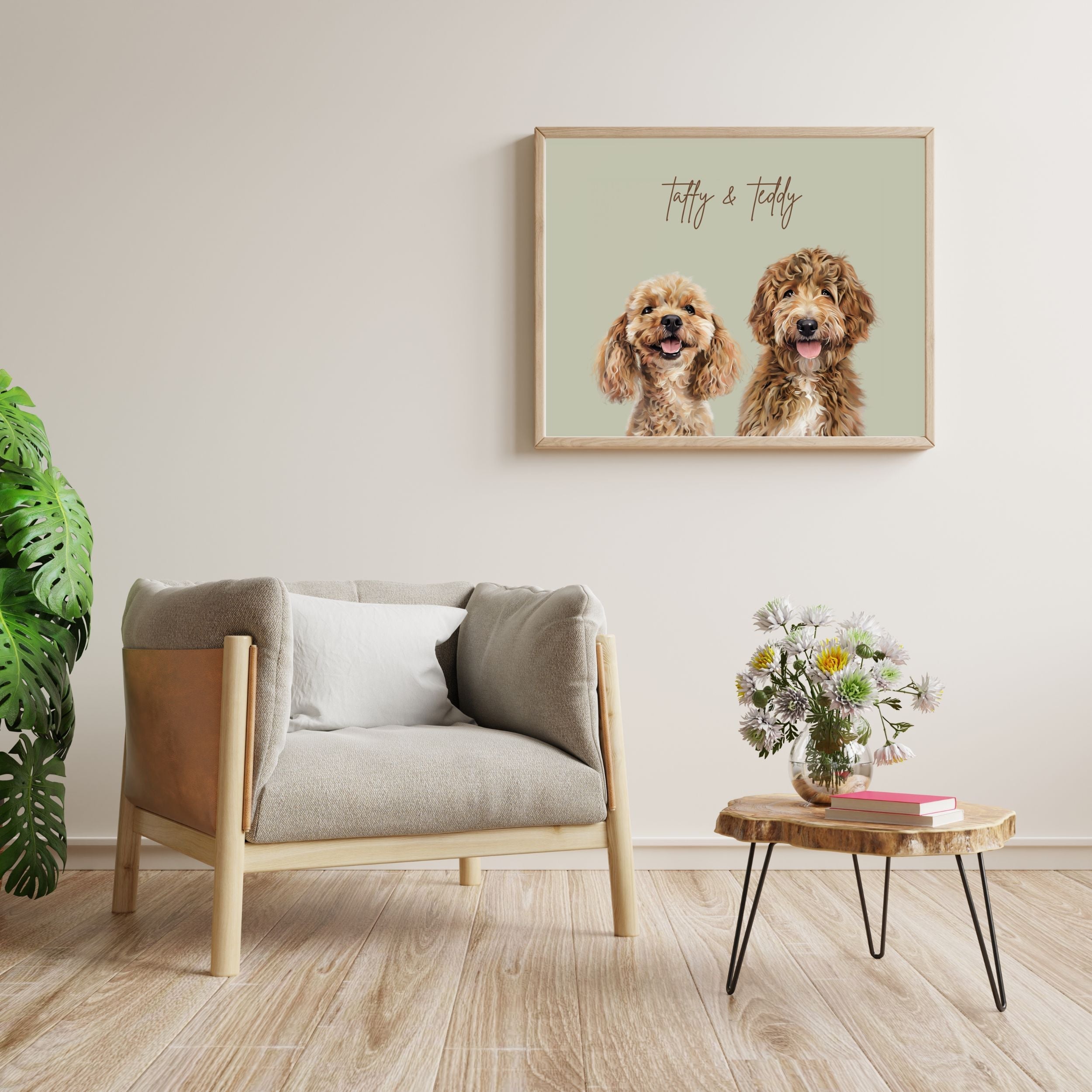 Multi Pet Custom Portrait - Two Pets Artelo
