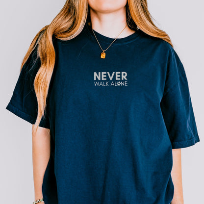 Never Walk Alone Embroidered Dog Tee