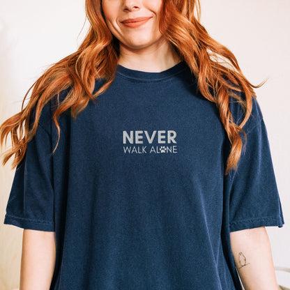 Never Walk Alone Embroidered Dog Tee