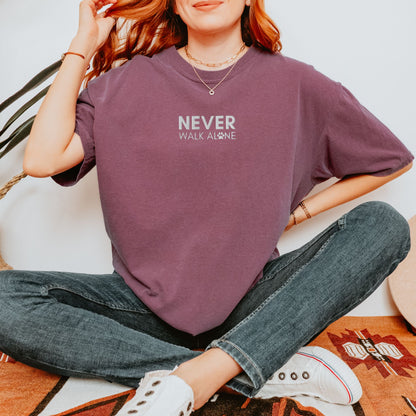 Never Walk Alone Embroidered Dog Tee