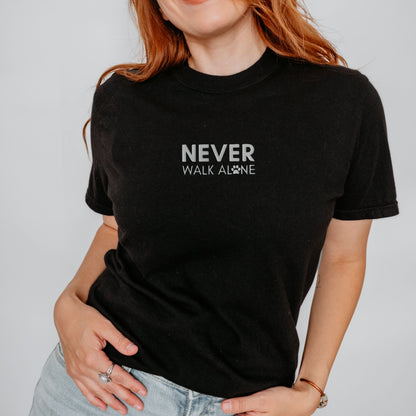 Never Walk Alone Embroidered Dog Tee