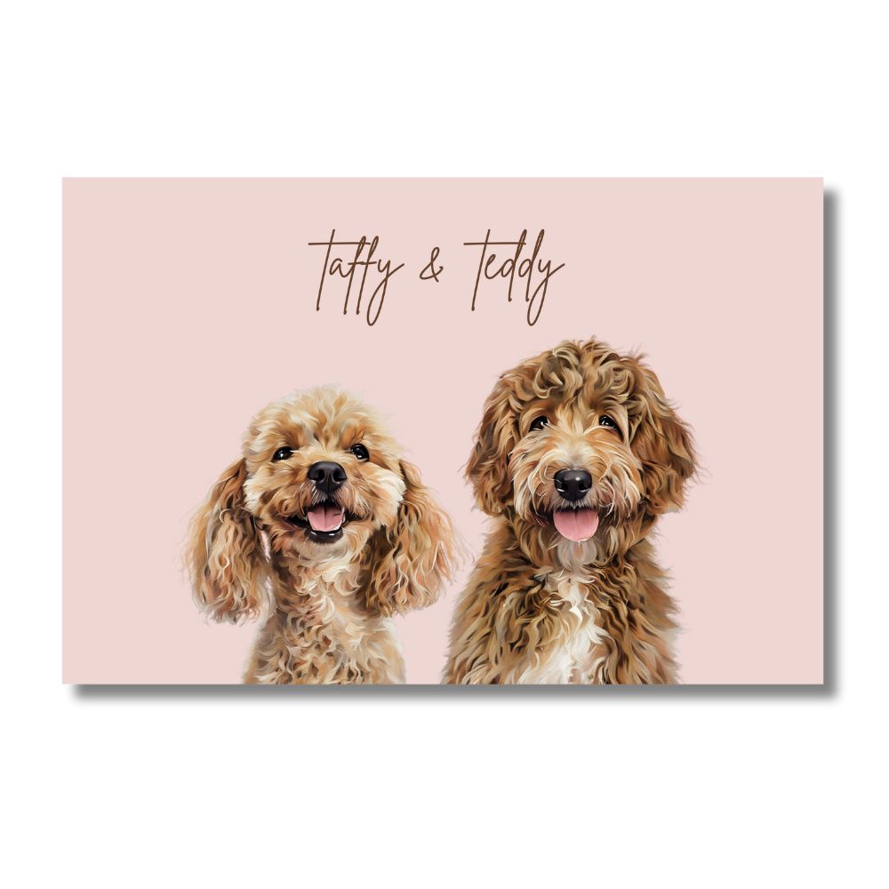 Multi Pet Custom Portrait - Two Pets Artelo
