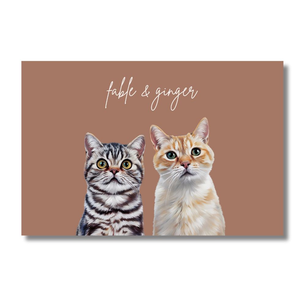 Multi Pet Custom Portrait - Two Pets Artelo
