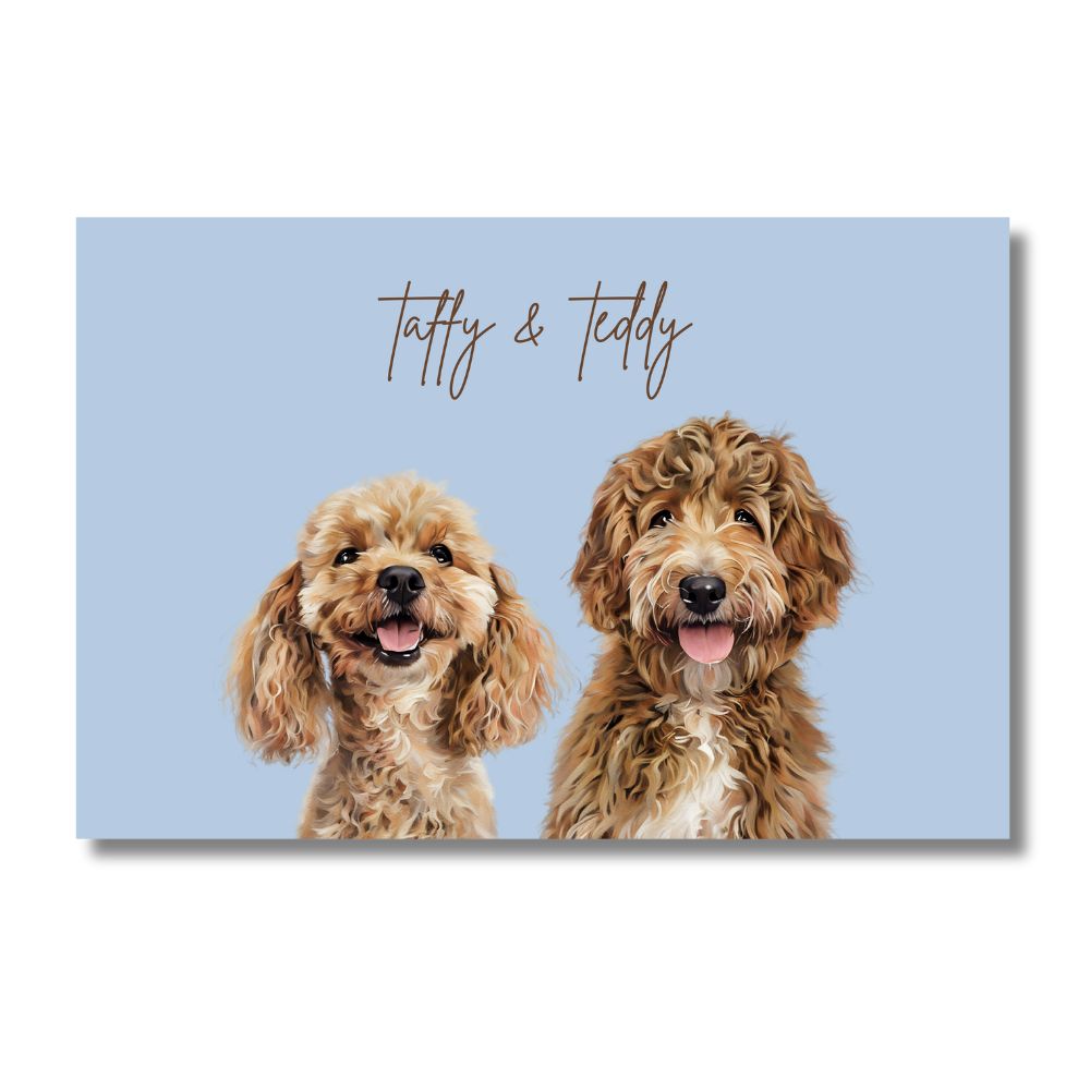 Multi Pet Custom Portrait - Two Pets Artelo