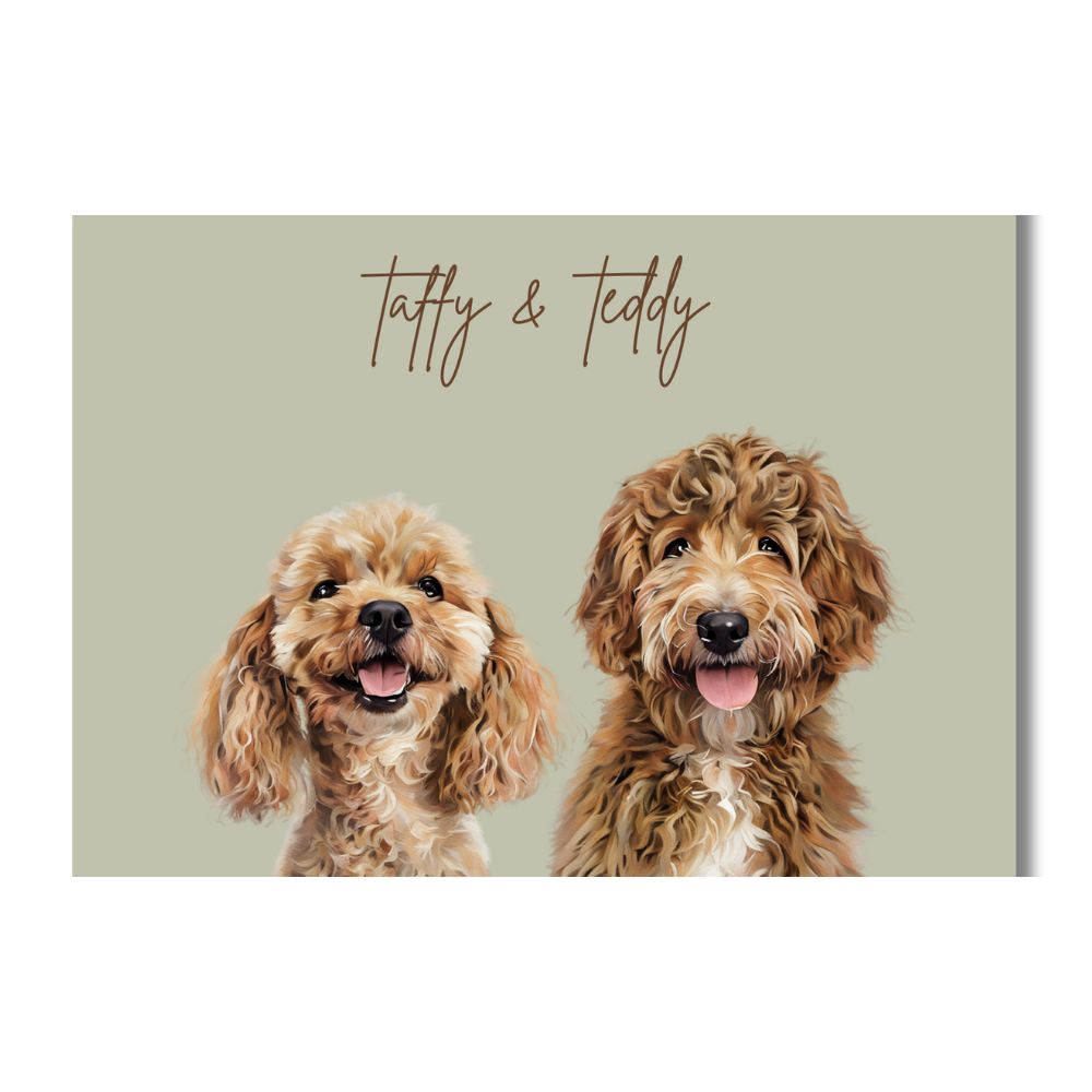 Multi Pet Custom Portrait - Two Pets Artelo