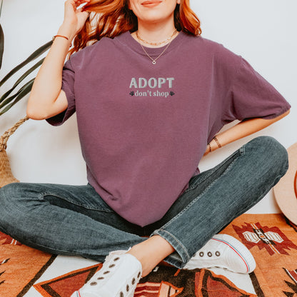 Adopt Don't Shop Embroidered Dog Tee