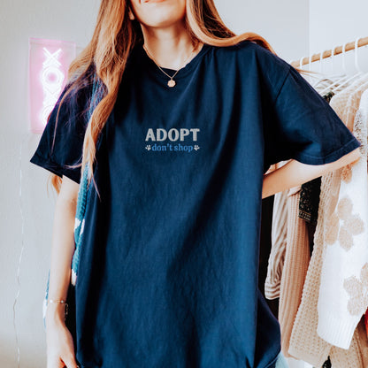 Adopt Don't Shop Embroidered Dog Tee